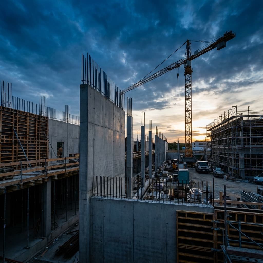 Großbaustelle Hochbau Stahlbeton
